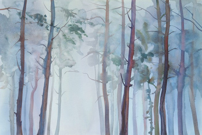 Foggy forest watercolour