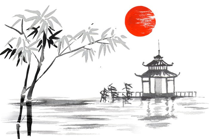 Blood moon bamboo