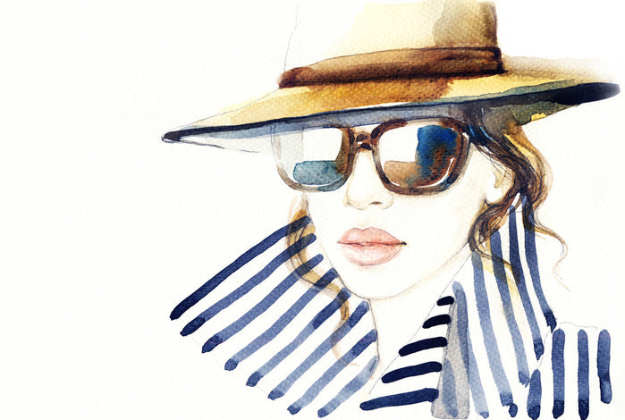 In nautical stripes