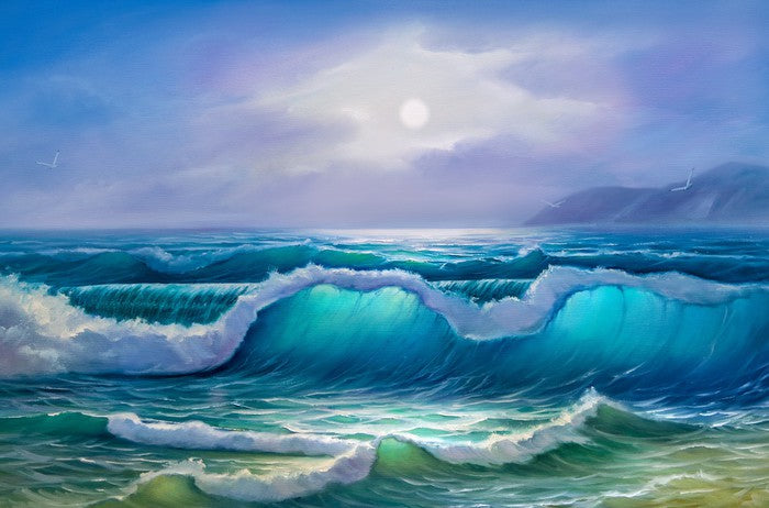 Moonlit waves