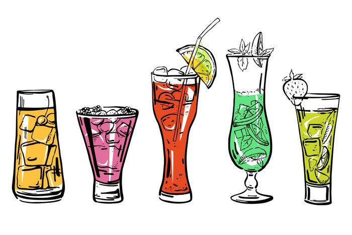 Colourful cocktails