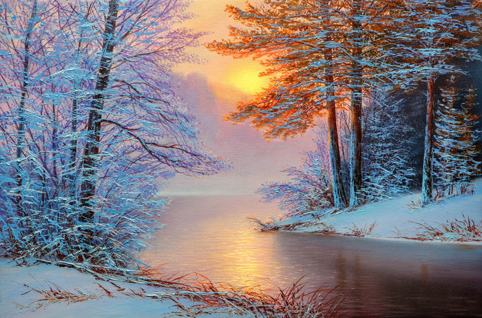 Snowy river sunset