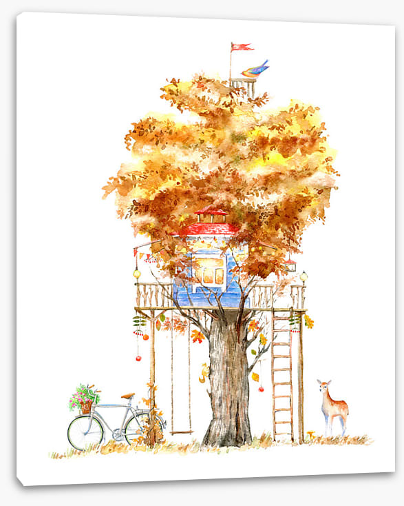 Cubby in the autumn tree