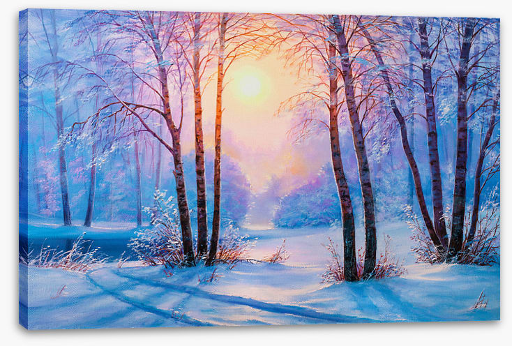 Blue winter sunrise