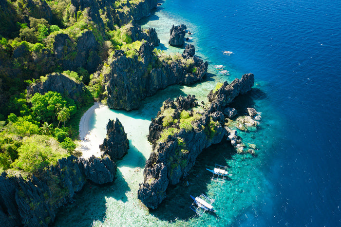 Above hidden beach