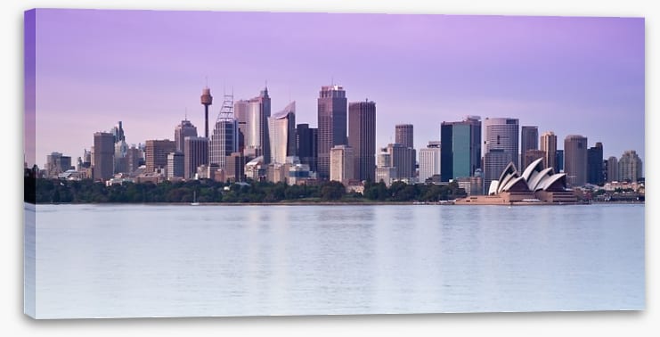 Sydney harbour skyline at twilight