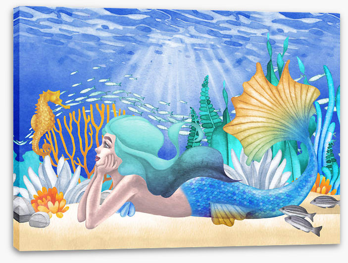 Blue hair mermaid