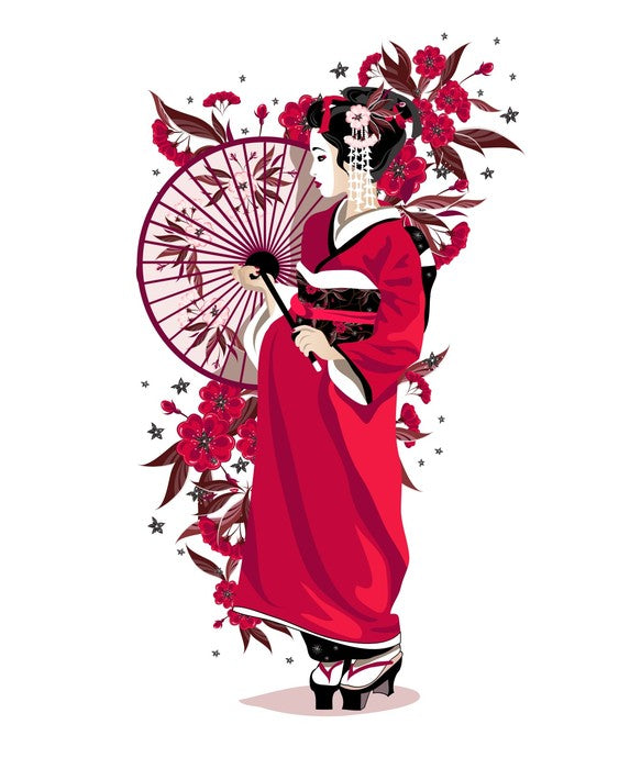 The geisha in red
