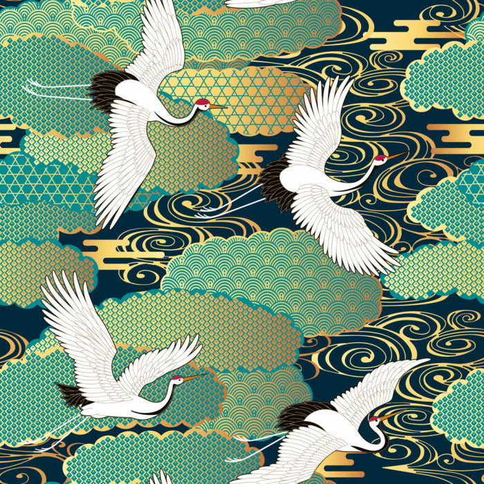 Cranes in the clouds