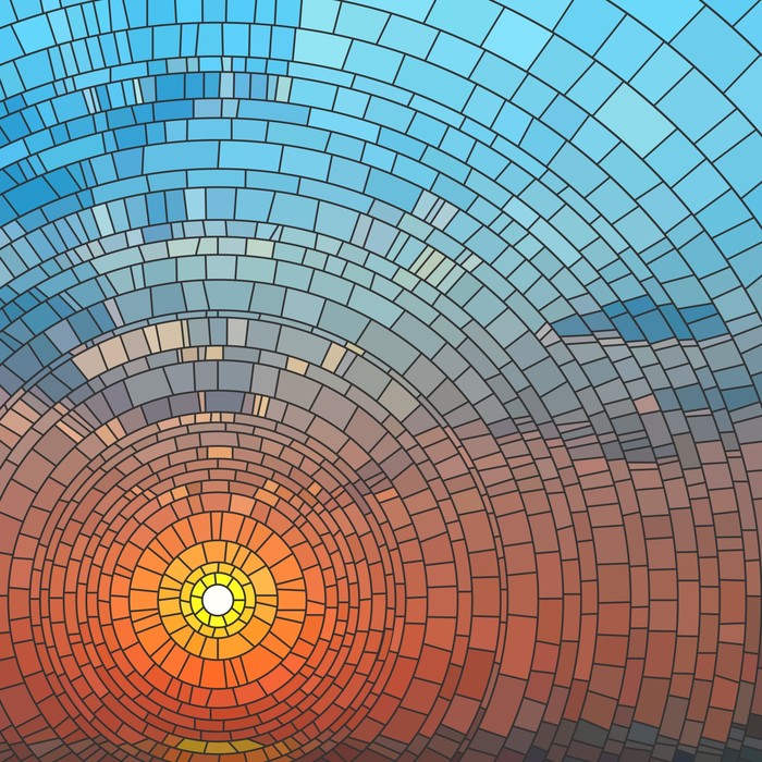 Golden sundown mosaic