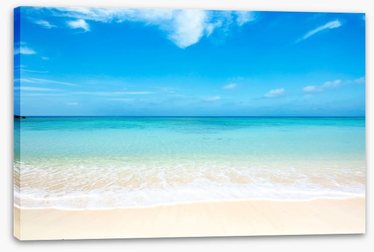 Blue skies white sand