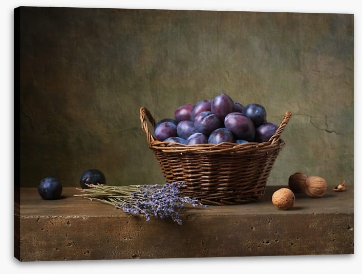 Plums in a basket