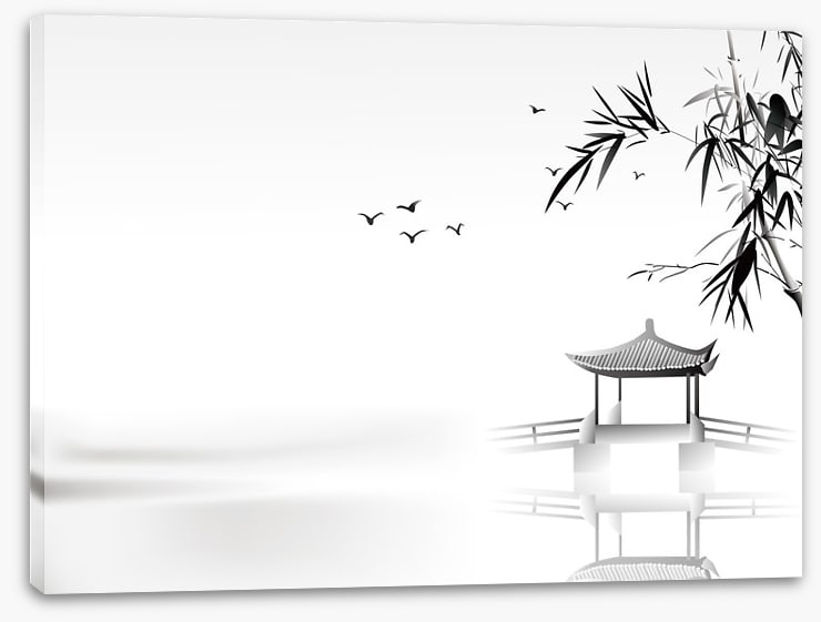 Bamboo pavilion lake