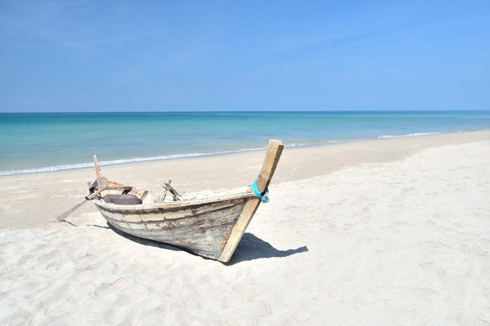 Longtail boat on the beach