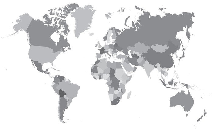 World map shades of grey