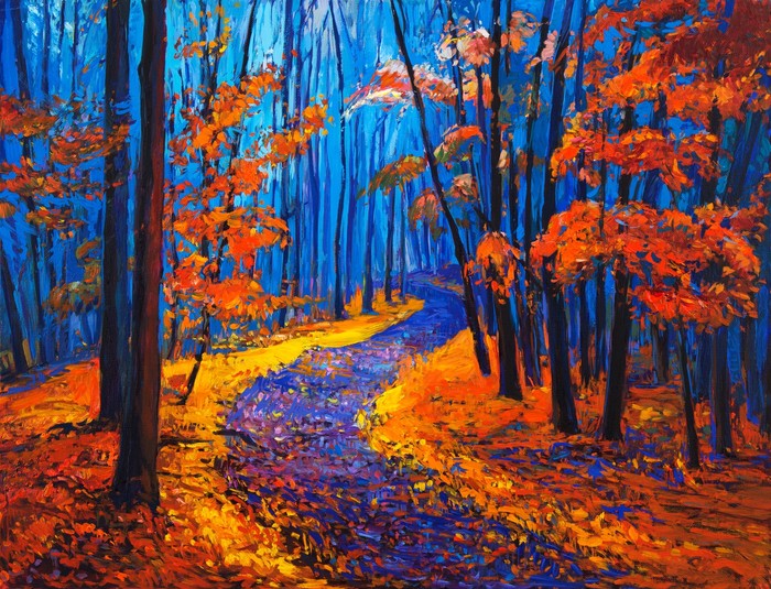 Autumn forest path