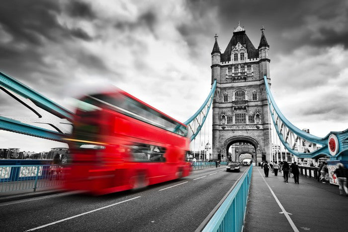 London bus in motion