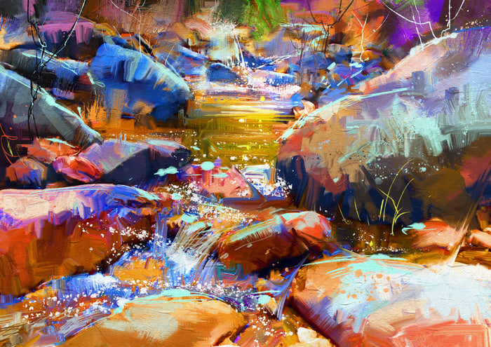 Colourful cascade