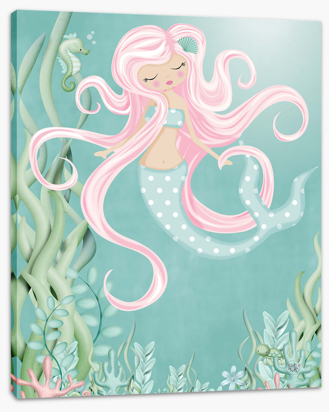 The mermaid with pink hair