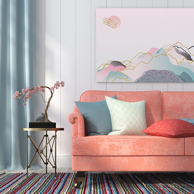 Pink mountain sunrise