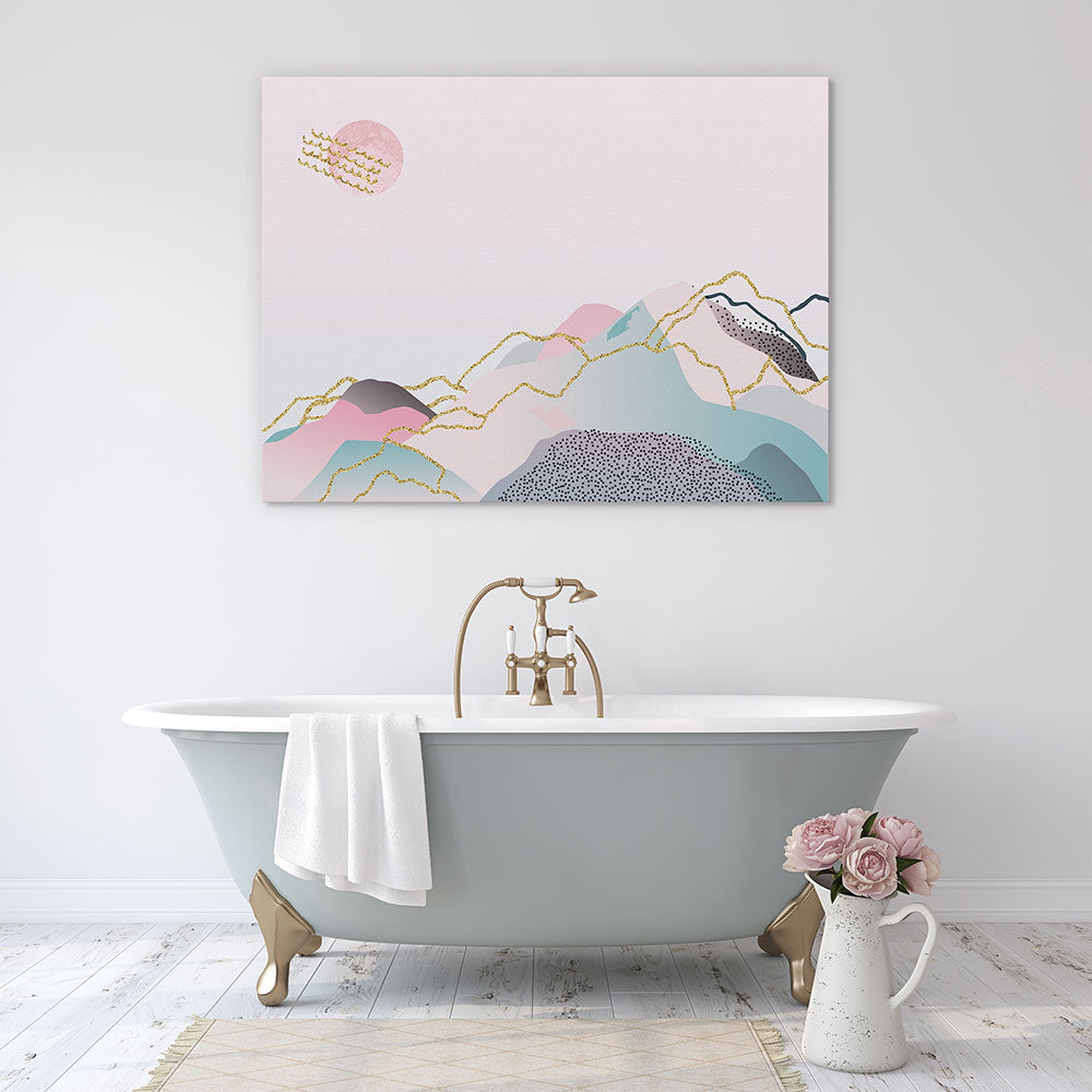 Pink mountain sunrise