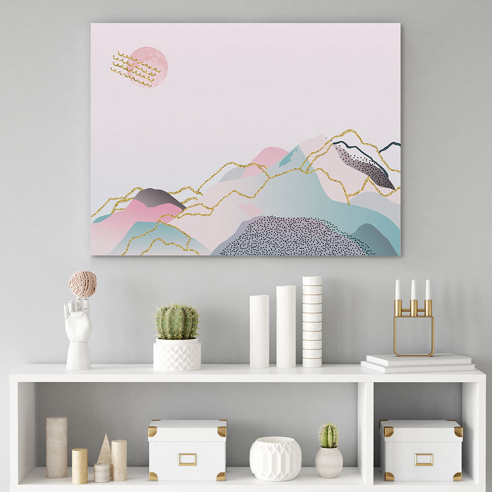 Pink mountain sunrise