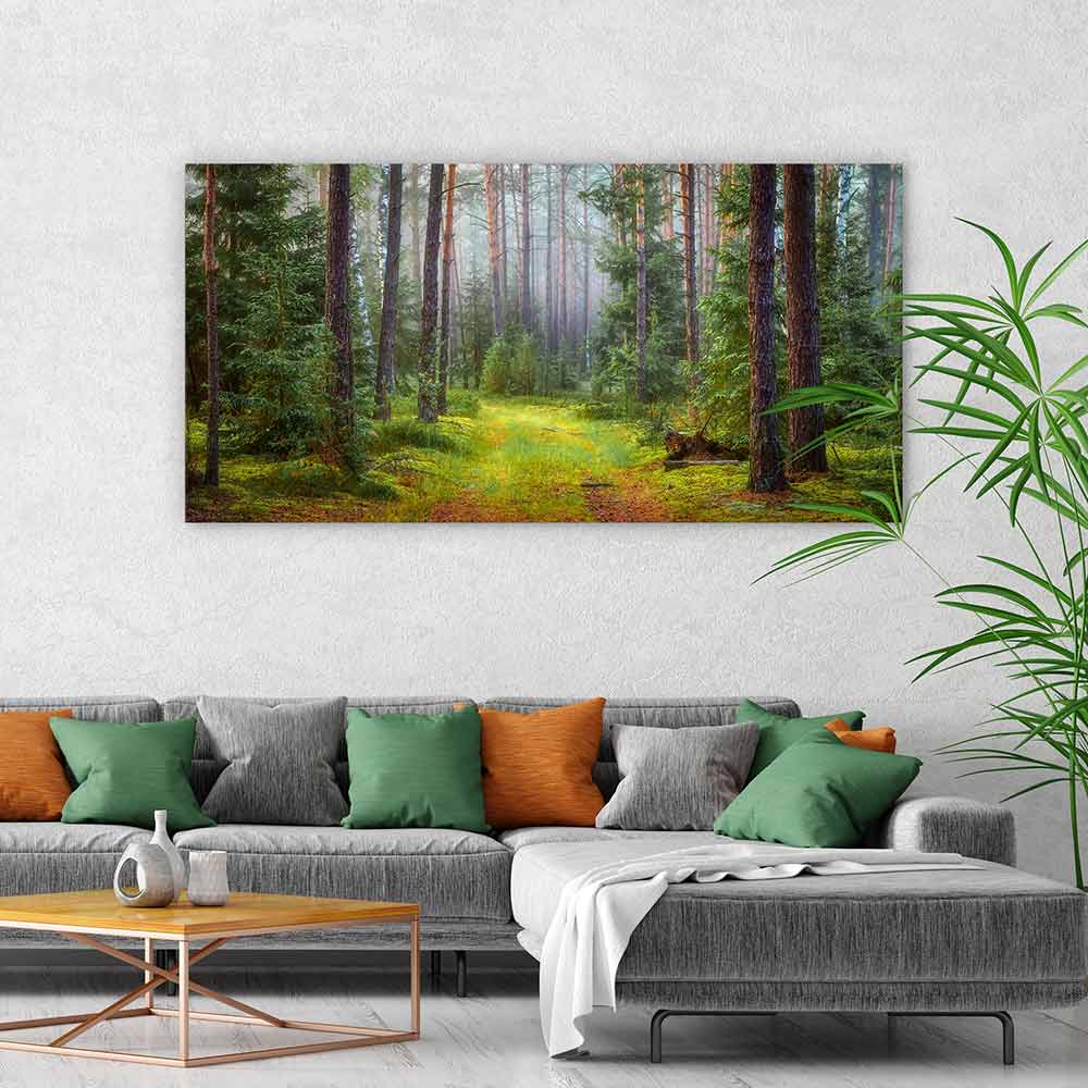 Green forest glade