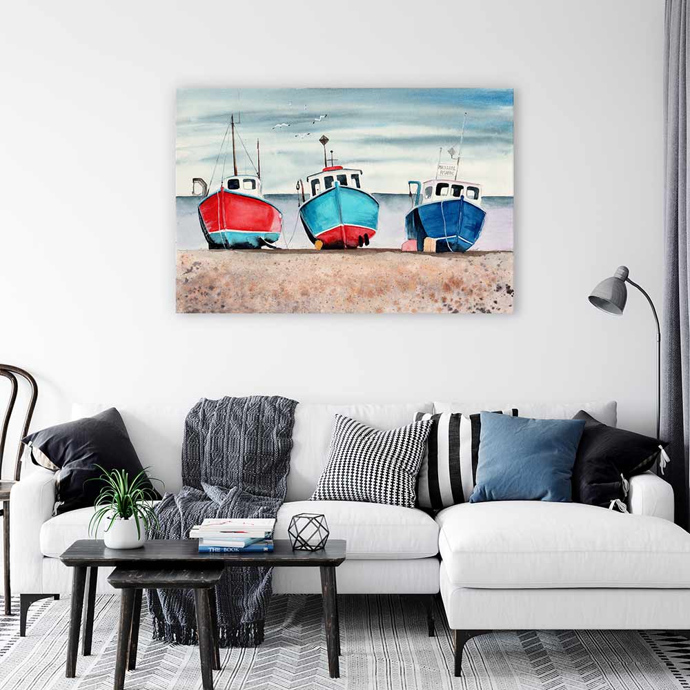 Three beached boats