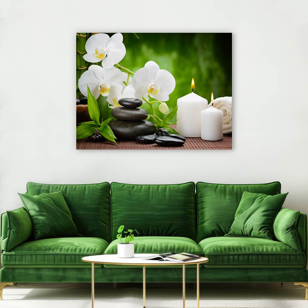 White orchid candlelight