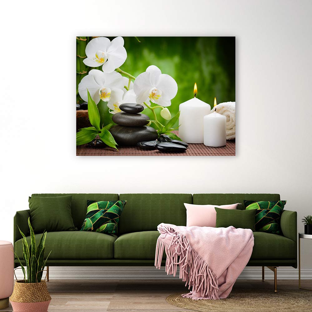 White orchid candlelight