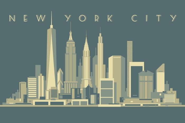 New York City deco skyline