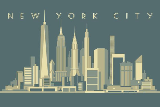 New York City deco skyline