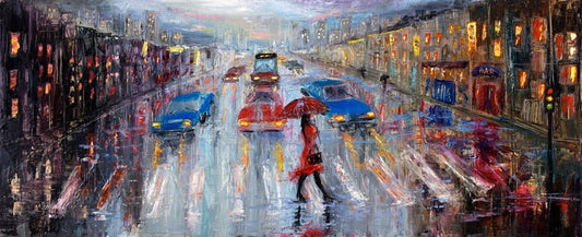 Crossing in the rain
