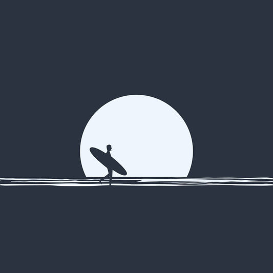 Moonrise surfer