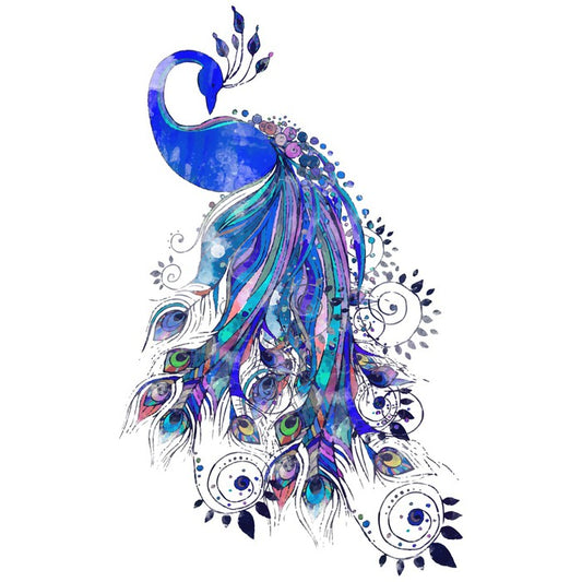 Peacock in ultramarine