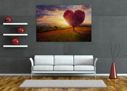 Meadow with the love heart tree