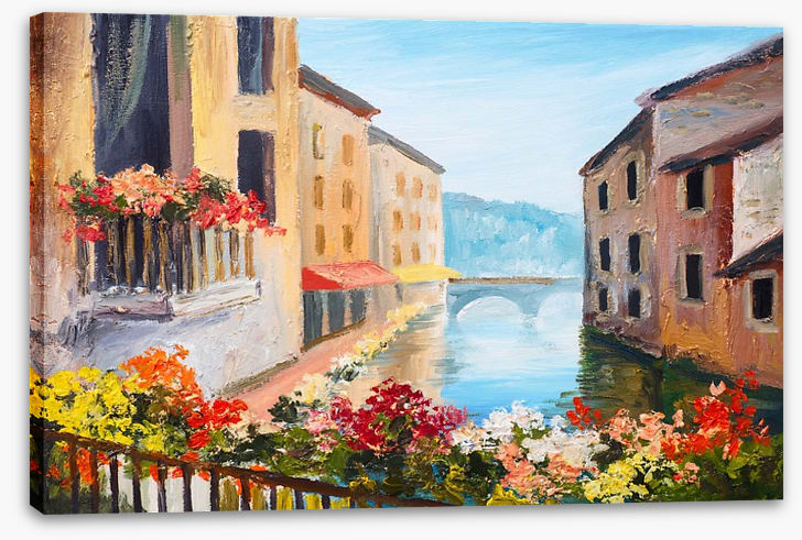 Flowers by the canal
