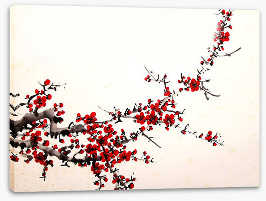 Red blossom branch