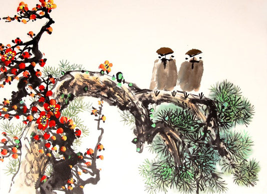 Pine blossom birds