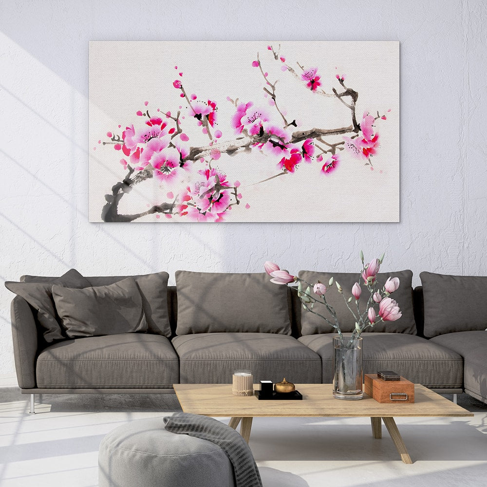 Pink blossom branch