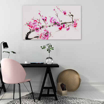 Pink blossom branch