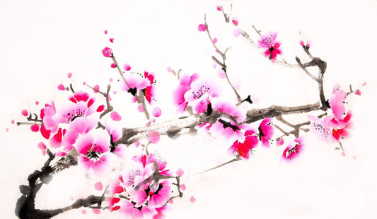 Pink blossom branch