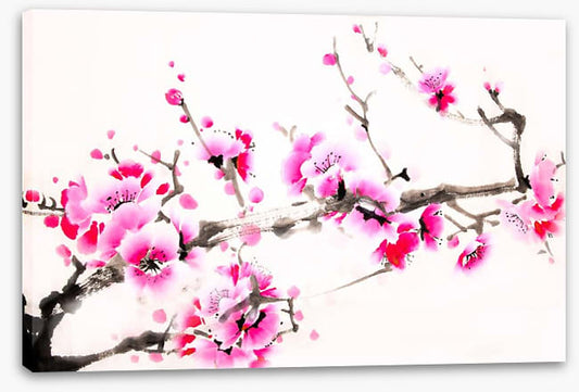 Pink blossom branch