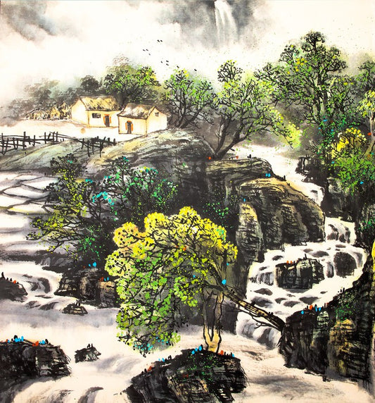 The waterfall village