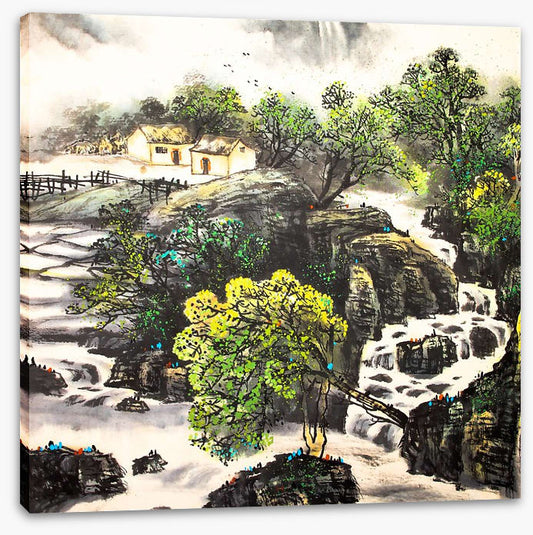 The waterfall village