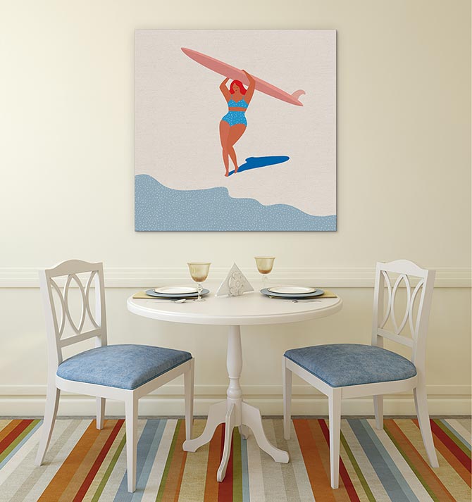 Deco surfer girl