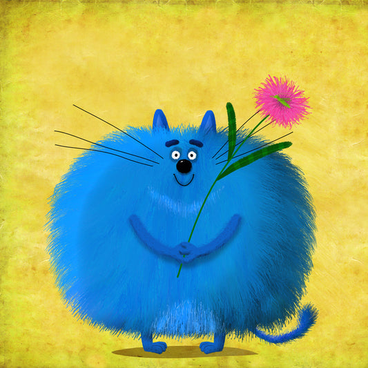 Fat blue cat