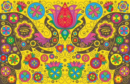 Elephants and lotus