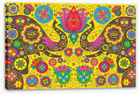Elephants and lotus