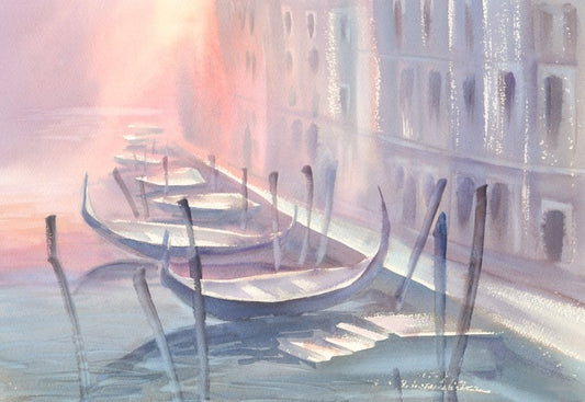 Gondolas in the mist